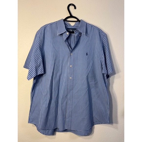 Ralph Lauren Other - Ralph Lauren Mens XXL Blue Plaid Short Sleeve Button Down Shirt Classic Fit